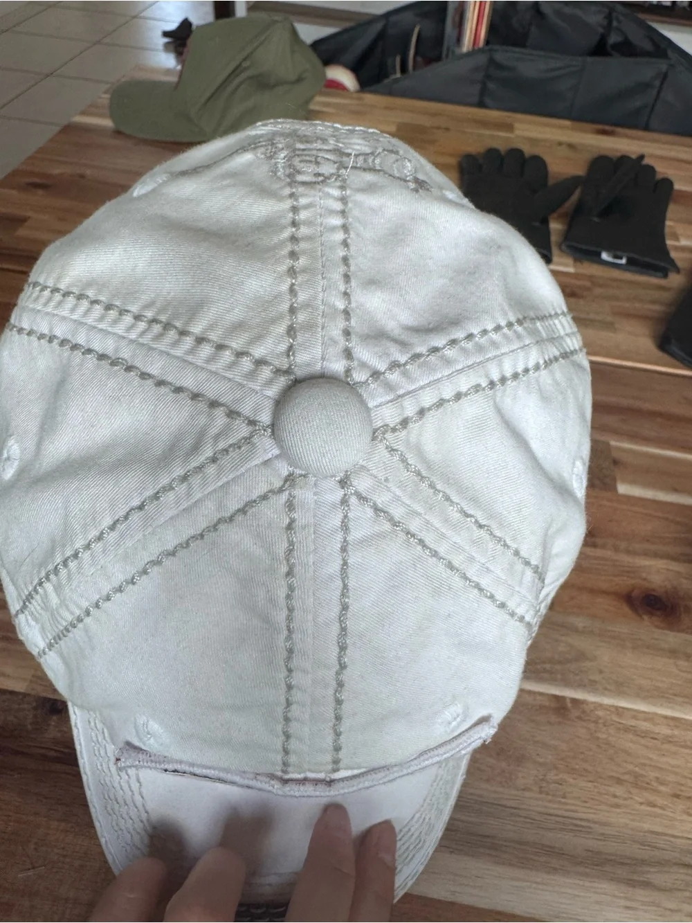 True Religion White Baseball Cap with Brown Brim Patch see photos for details